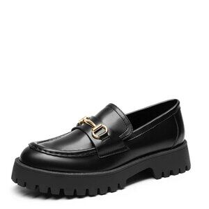 DREAM PAIRS Black Vegan Leather Slip-on Loafers /NIB/8.5M